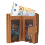 Damen-Geldbörse aus Leder mit vielen Kartenfächern