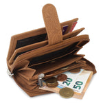 Damen-Geldbörse aus Leder mit vielen Kartenfächern